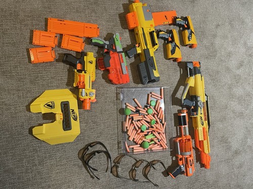 Nerf gun lot guns - 7, goggles